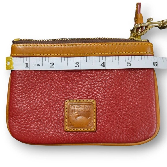 (1577) Dooney & Bourke Red Zippered Wristlet - Pebbled Leather - Picture 9 of 9